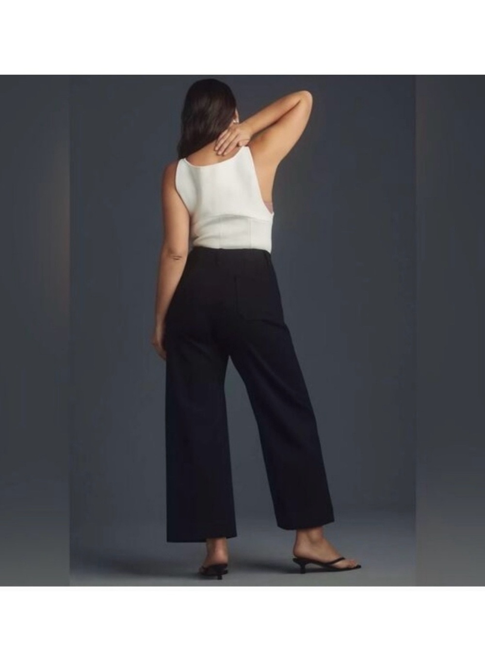 Maeve the Colette Black Wide-Leg Cropped Pants - Picture 5 of 7